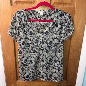 Lucky Brand Floral Blouse size small